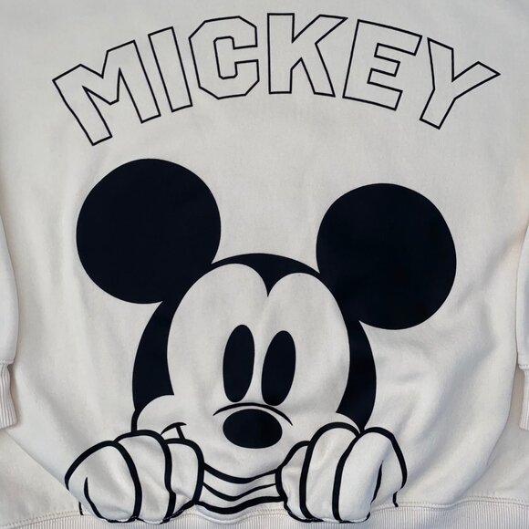 Mickey Mouse H&M Disney Printed Oversized White Pullover Crewneck Sweater Medium - Picture 8 of 16